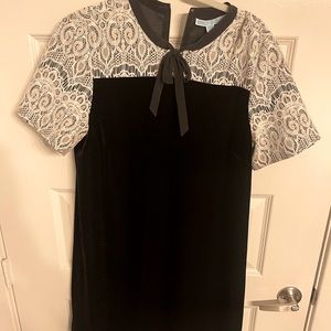 Draper James Black Velvet Lace Dress